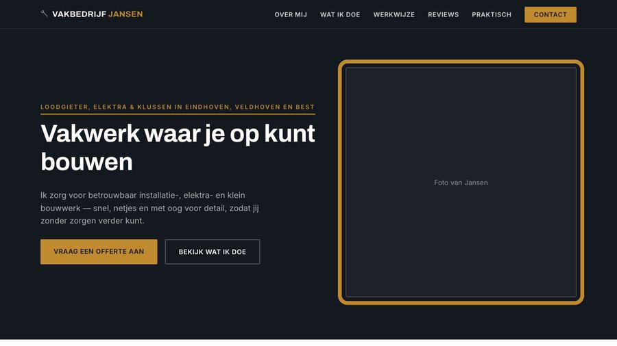 Voorbeeld van het Strak & Zakelijk template